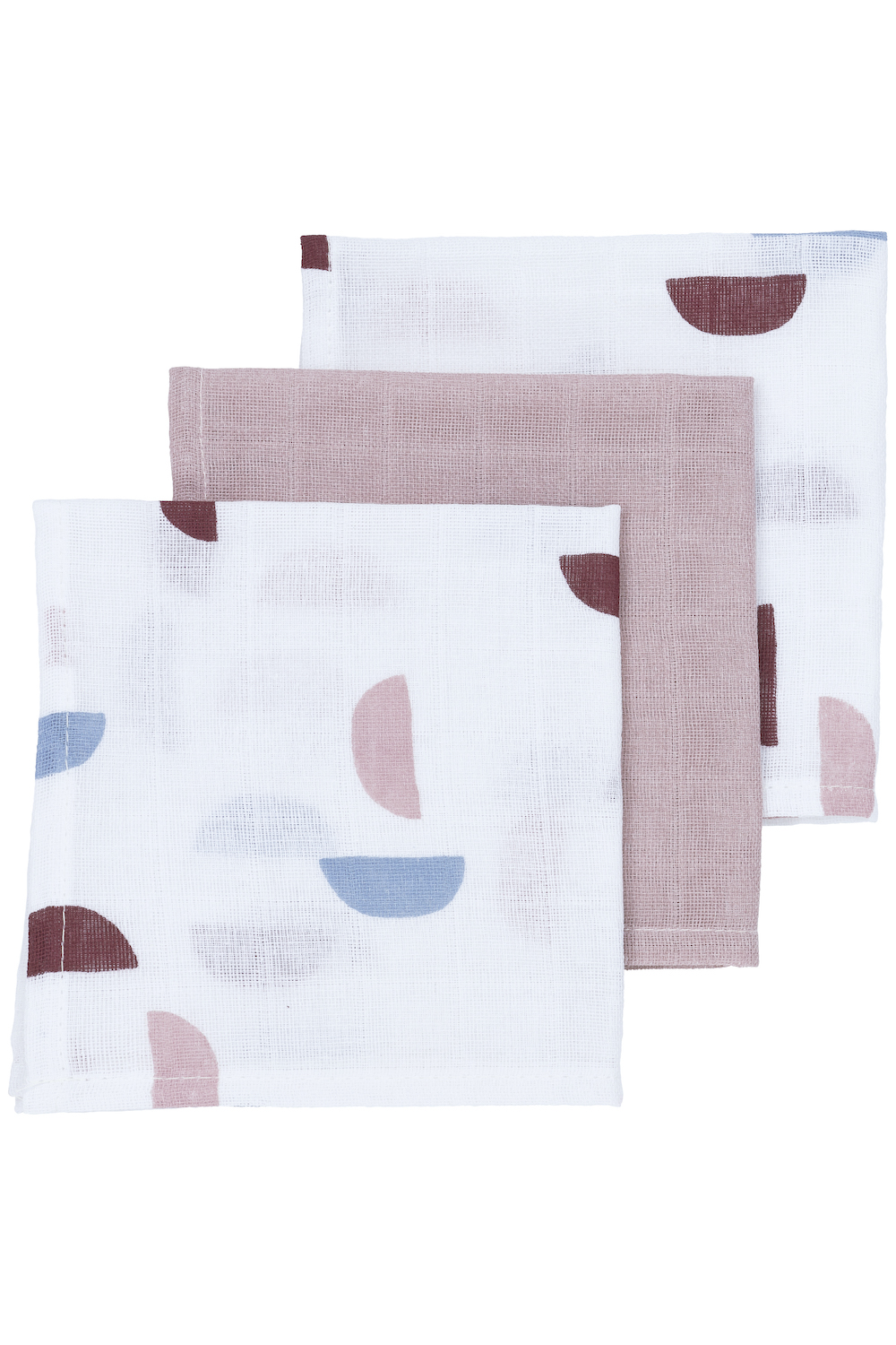 Monddoekjes 3-pack hydrofiel Shapes - lilac - 30x30cm