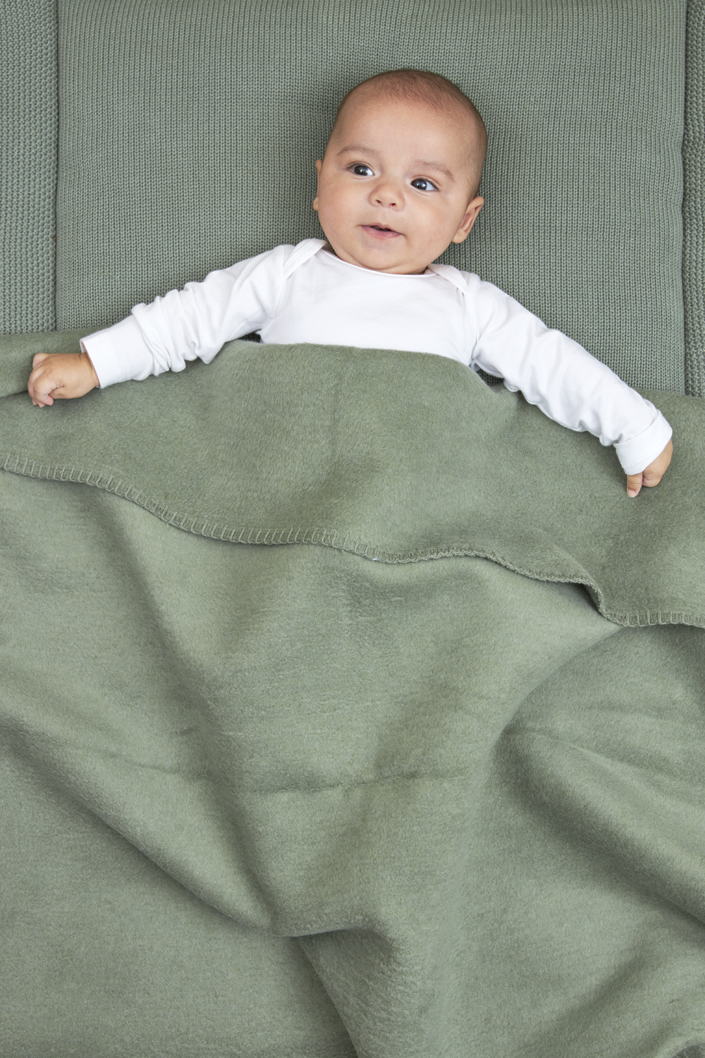 Cot bed blanket woven Uni - forest green - 100x150cm - 1.0 TOG