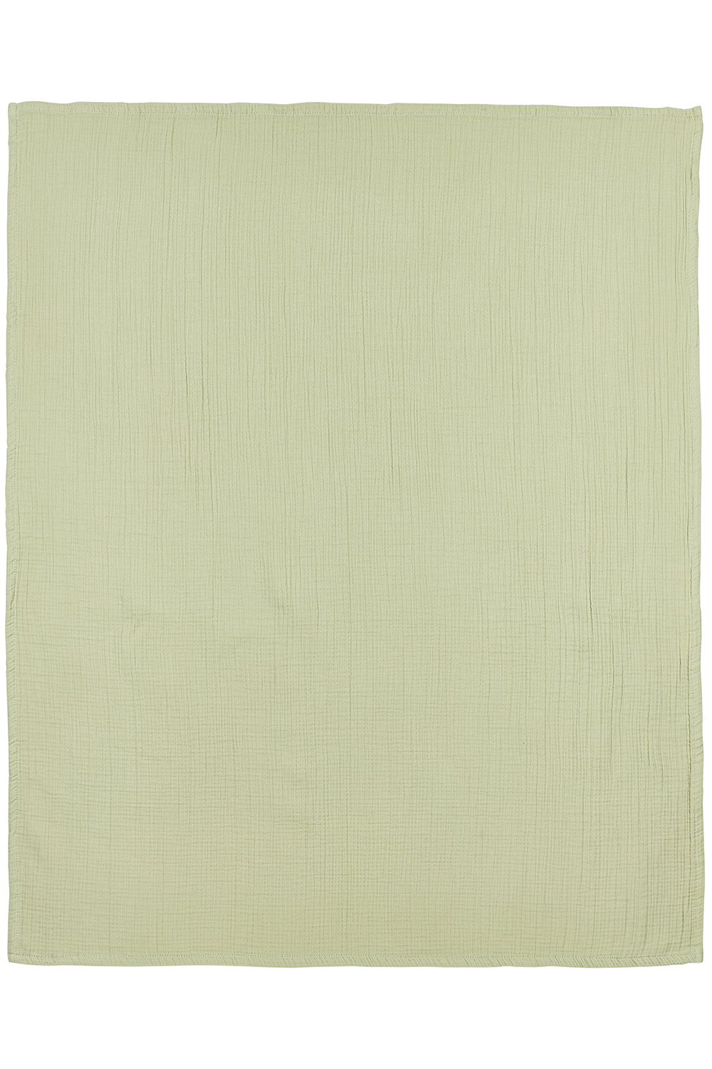Crib sheet pre-washed muslin Uni - soft olive - 75X100cm - 0.3 TOG