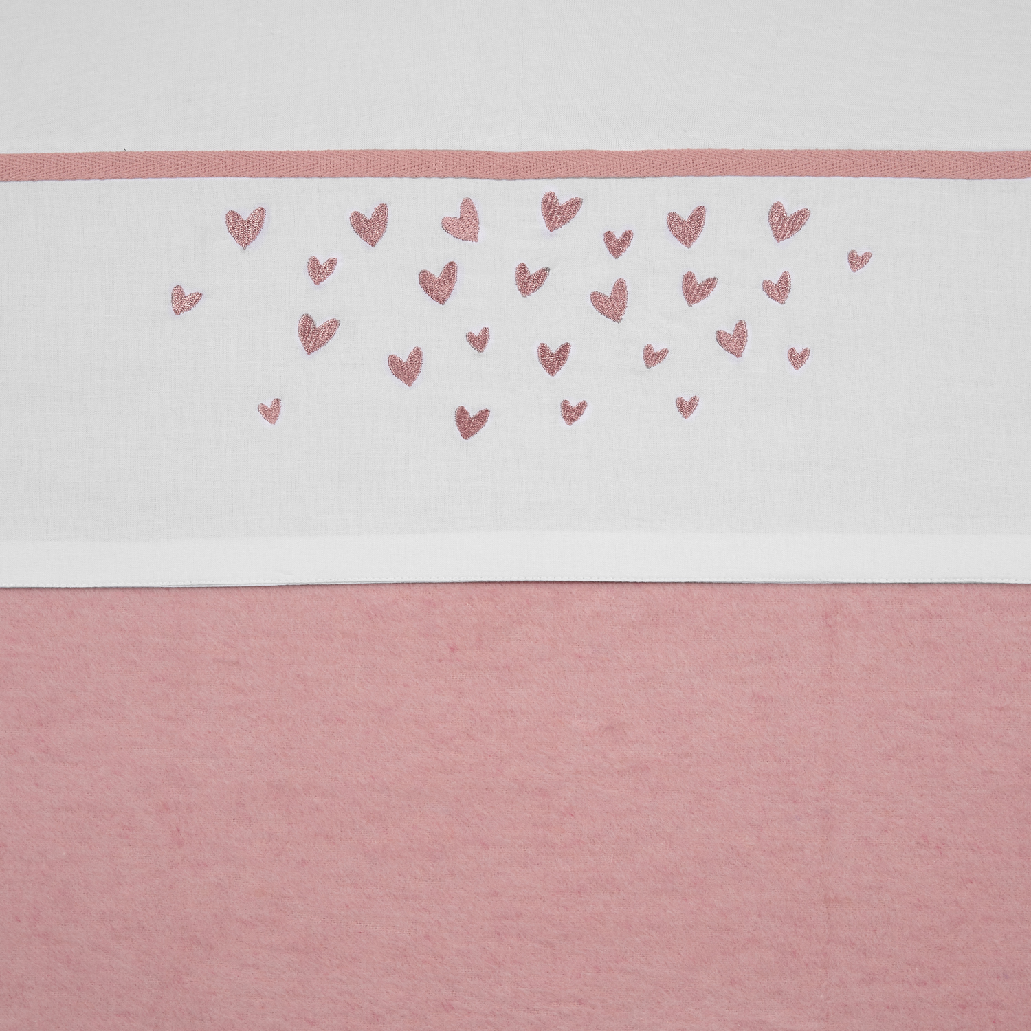 Wieglaken Hearts - old pink - 75x100cm
