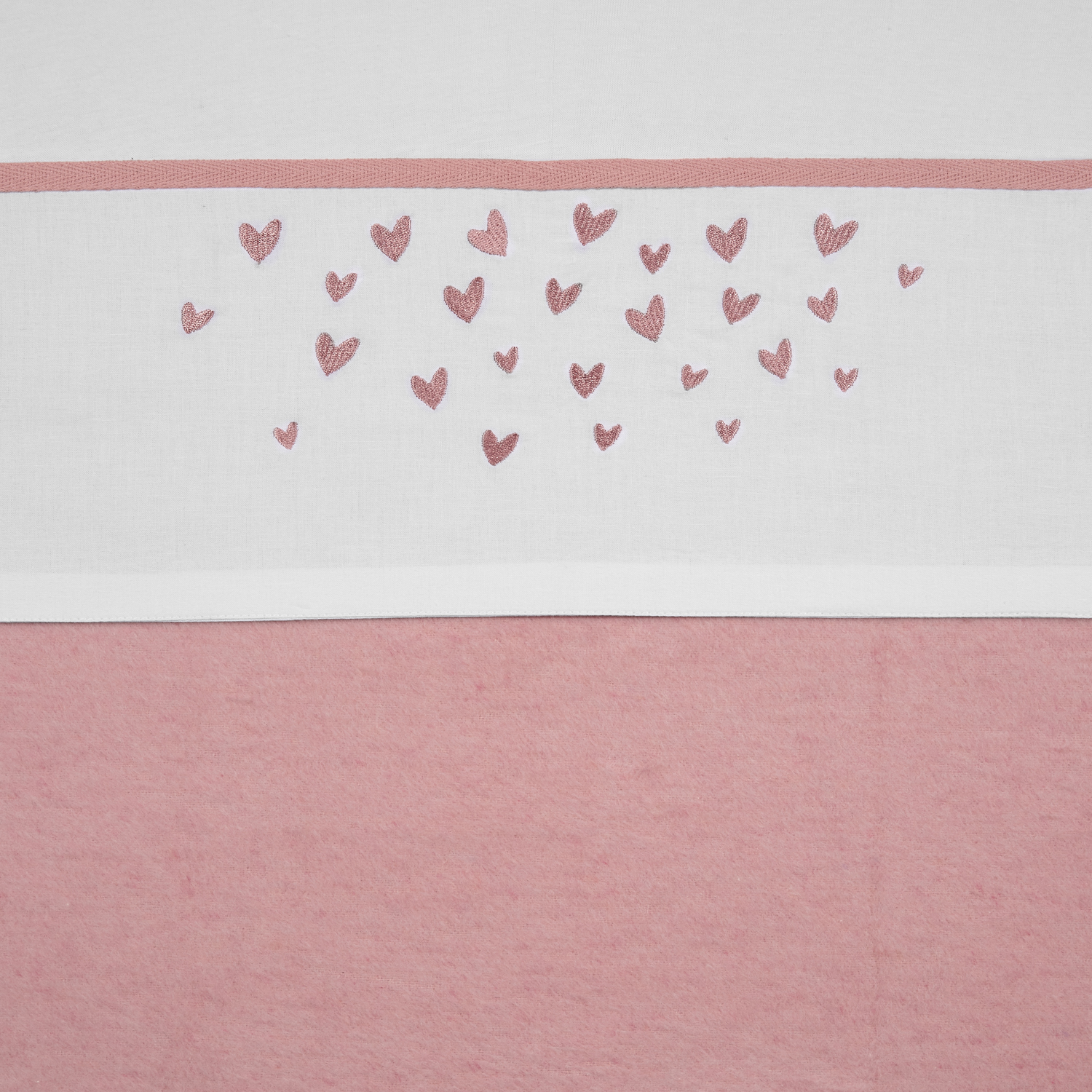 Cot bed sheet Hearts - old pink - 100x150cm