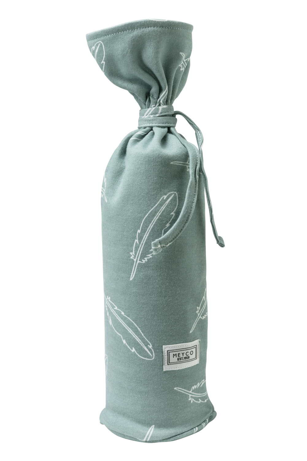 Hot water bottle cover Feathers - stone green