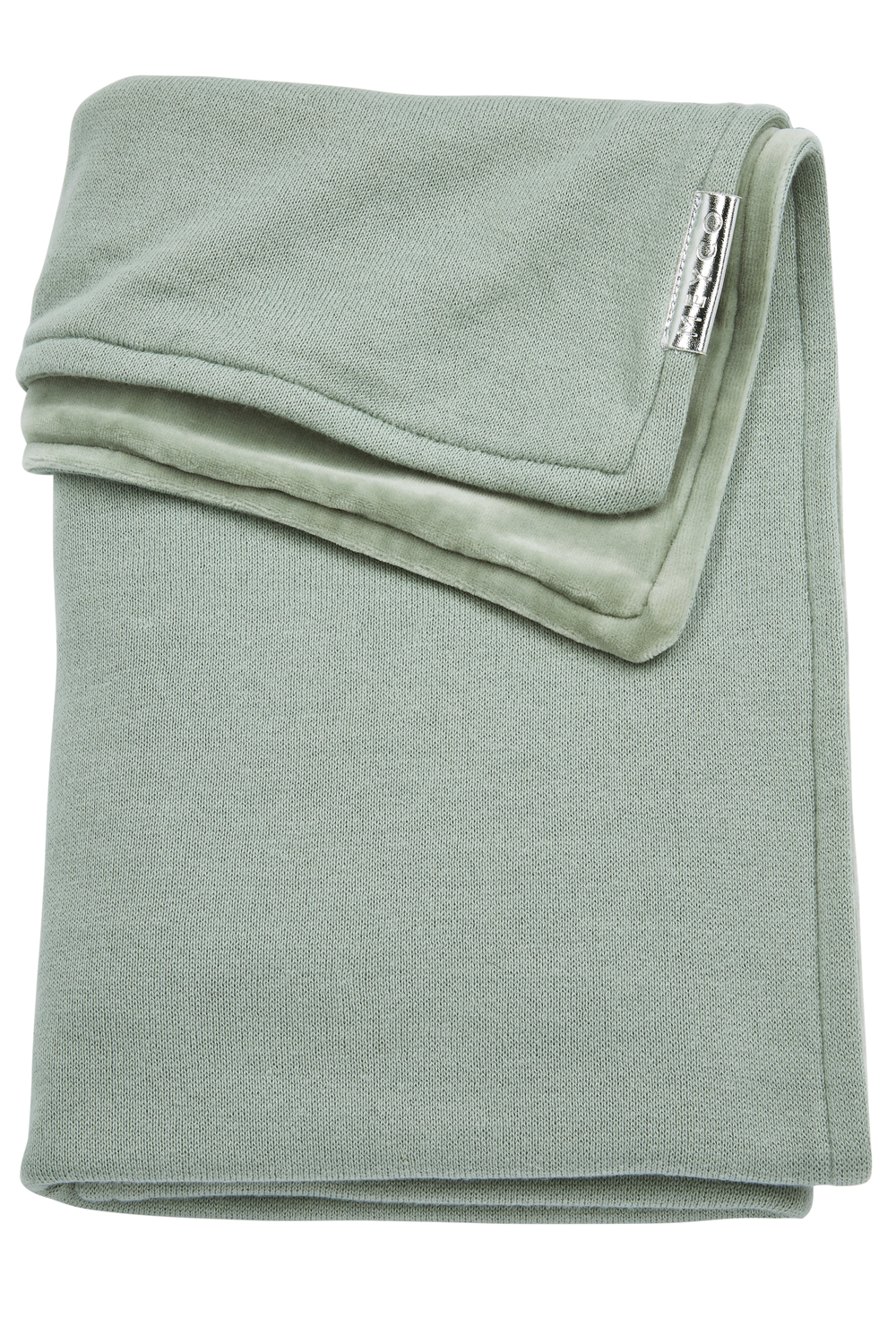 Crib Blanket Velvet Knit Basic - Stone Green - 75X100cm