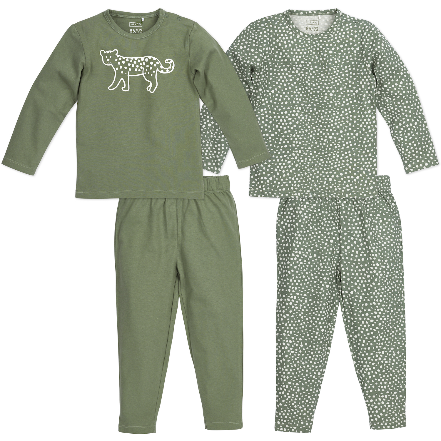 Pyjama 2-pack Cheetah - forest green - 86/92