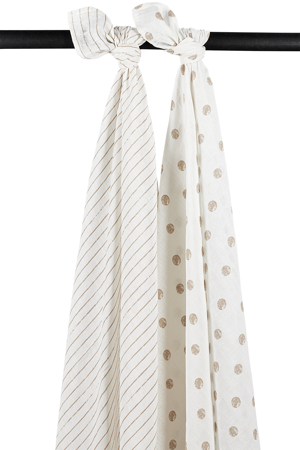 Swaddle  2er pack musselin Dot Stripe - sand - 120x120cm