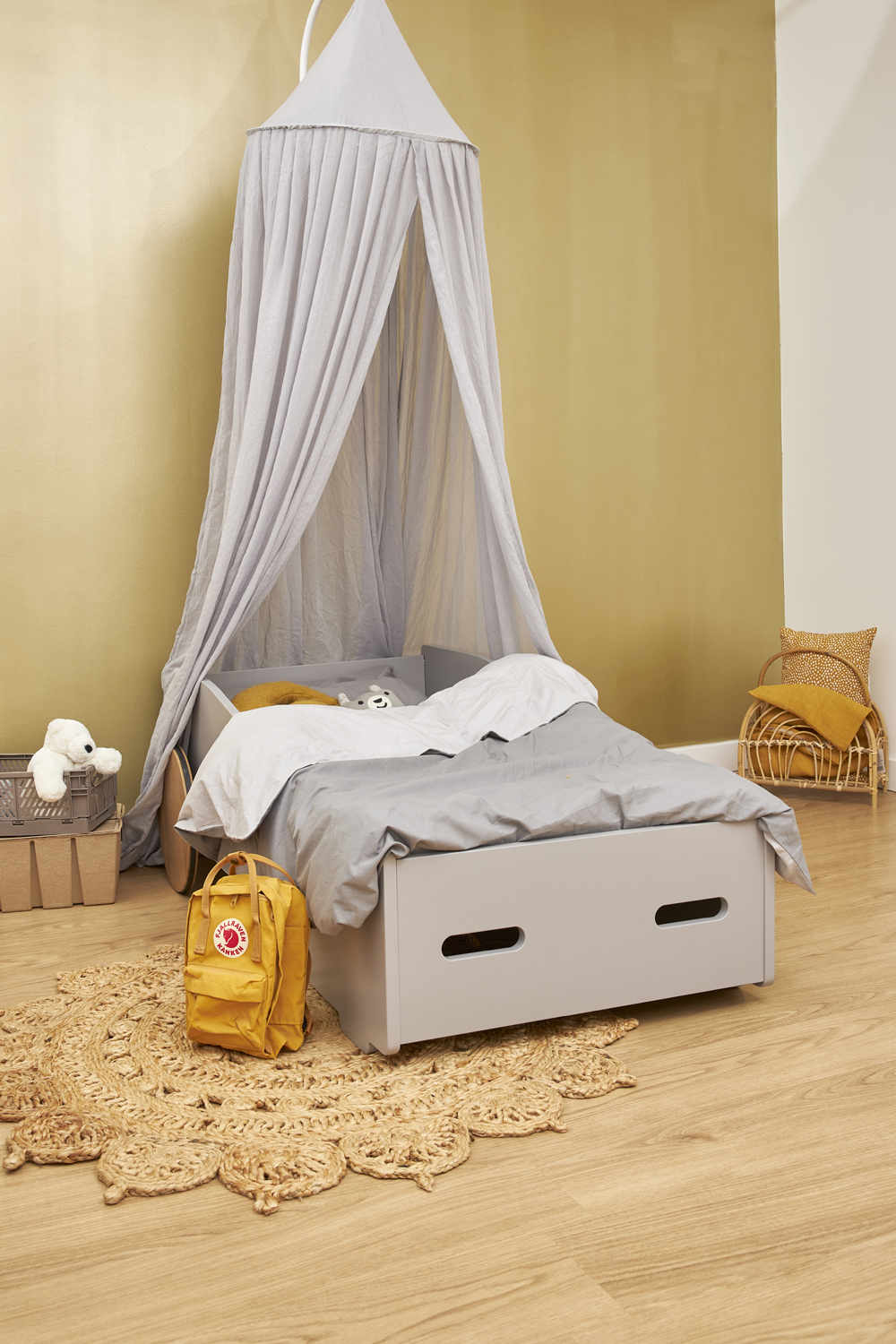 Dekbedovertrek eenpersoons Uni - grey/light grey - 140x200/220cm
