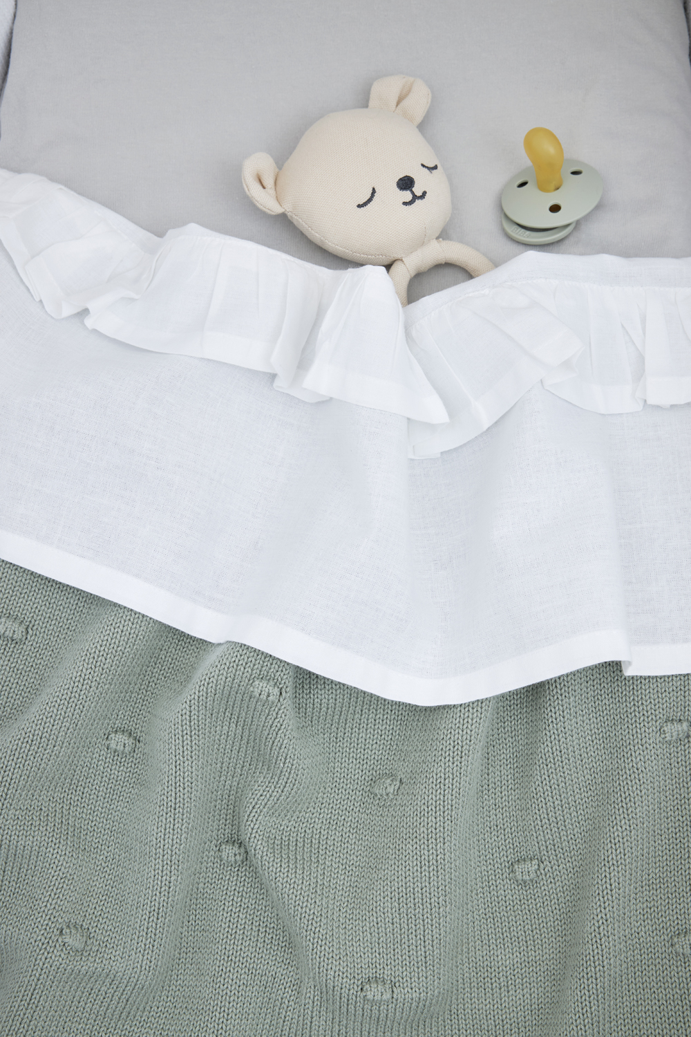 Crib sheet Ruffle - white - 75X100cm