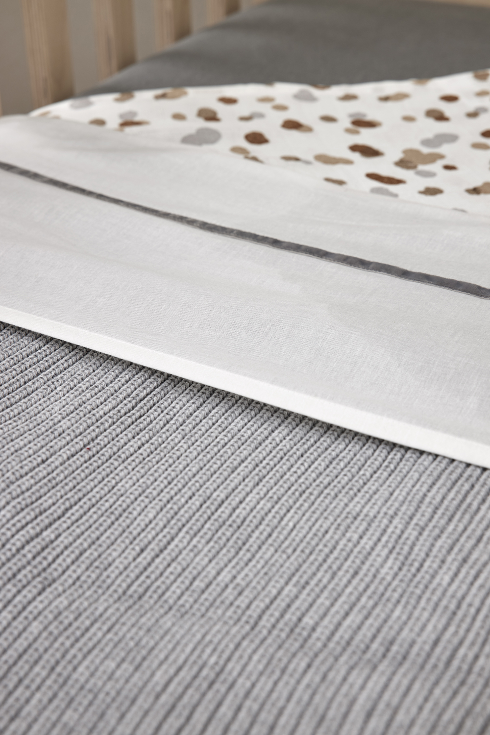 Ledikant deken Rib - grey melange - 100x150cm