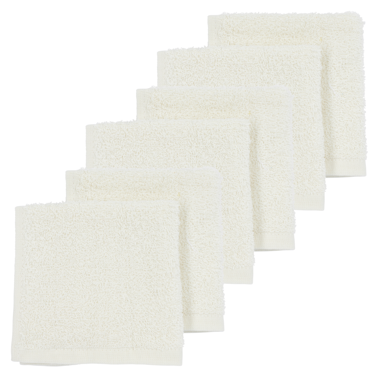 Facecloth 6-pack terry Uni - offwhite - 30x30cm