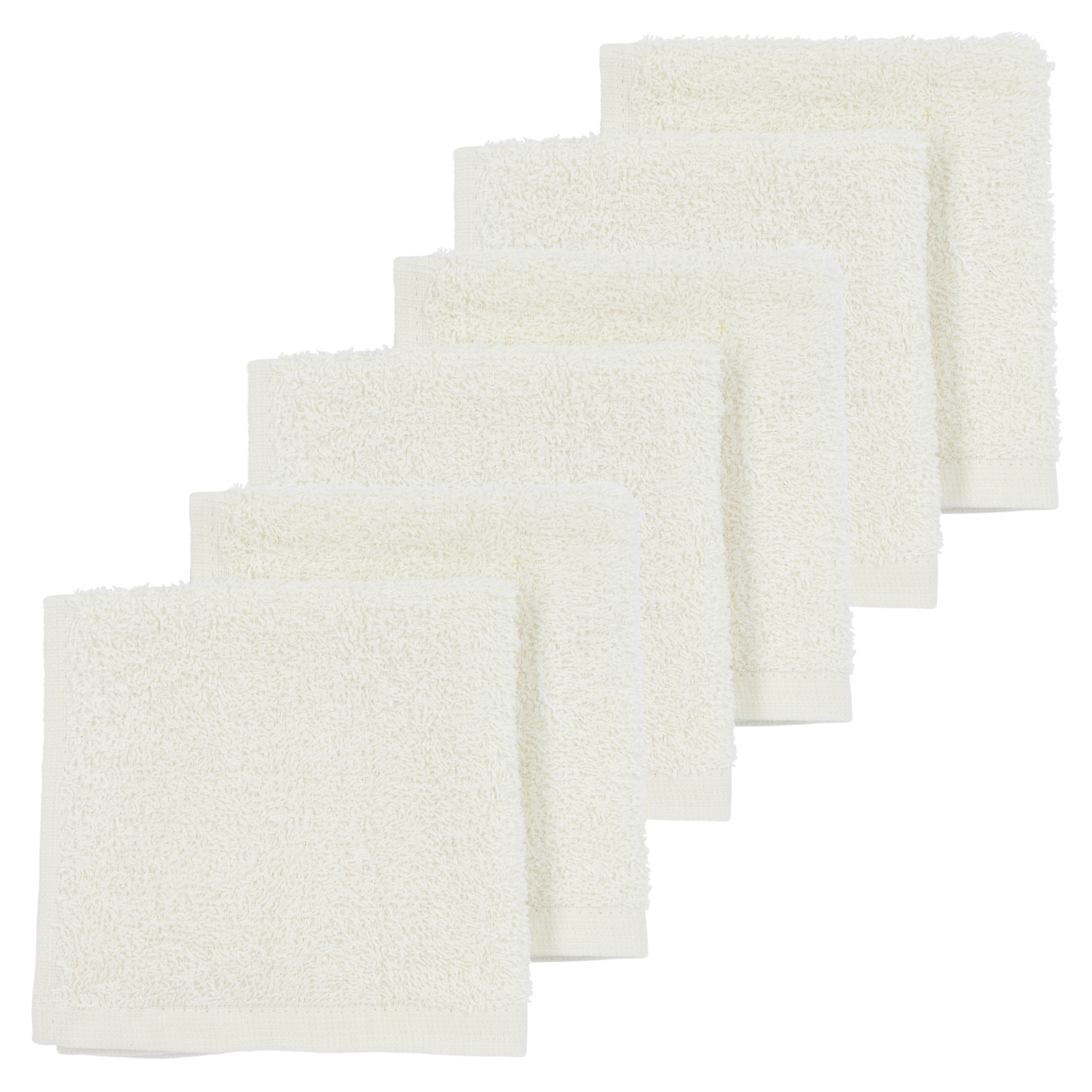 Spucktücher 6er pack frottee Uni - offwhite - 30x30cm