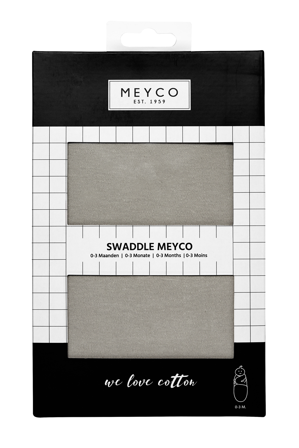 SwaddleMeyco inbakerdoek Uni - grey - 4-6 maanden