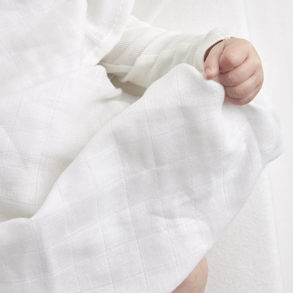 Swaddle  2er pack musselin Uni - white - 120x120cm