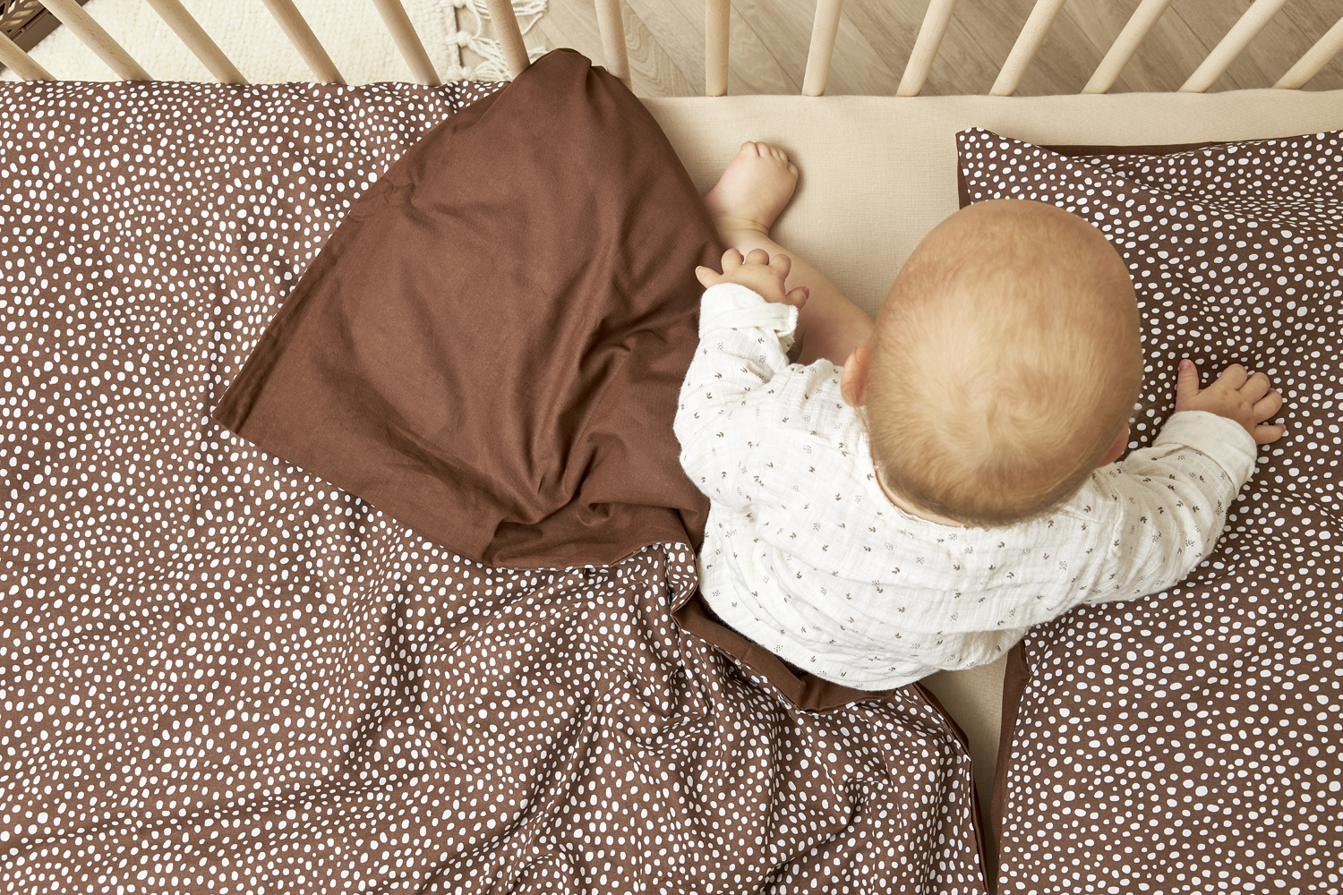 Duvet cover + pillowcase juniorbed Cheetah/Uni - chocolate - 120x150cm
