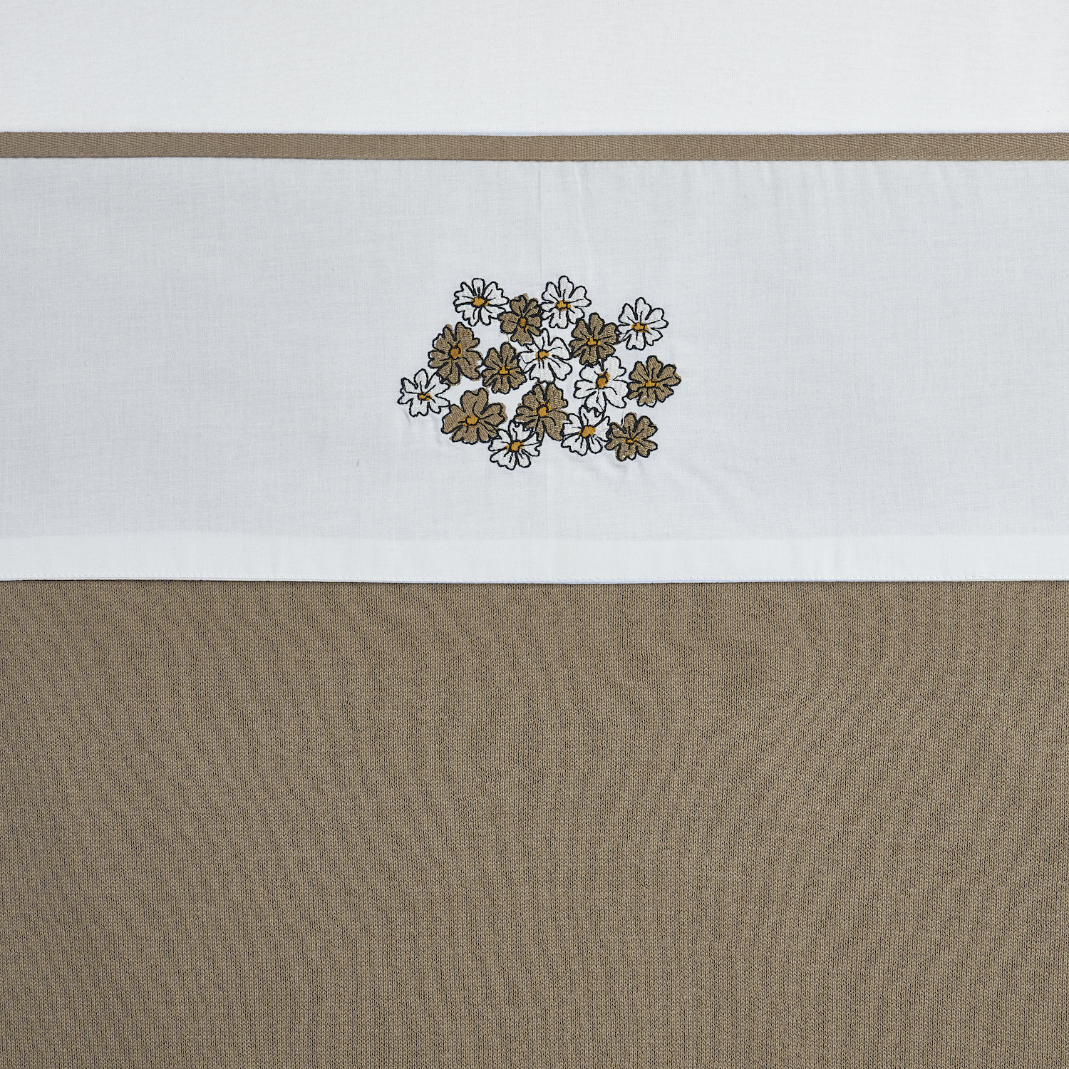 Cot Bed Sheet Vintage Flower - Taupe - 100x150cm