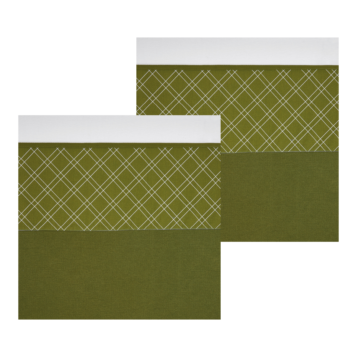 Crib sheet 2-pack Double Diamond - avocado - 75X100cm