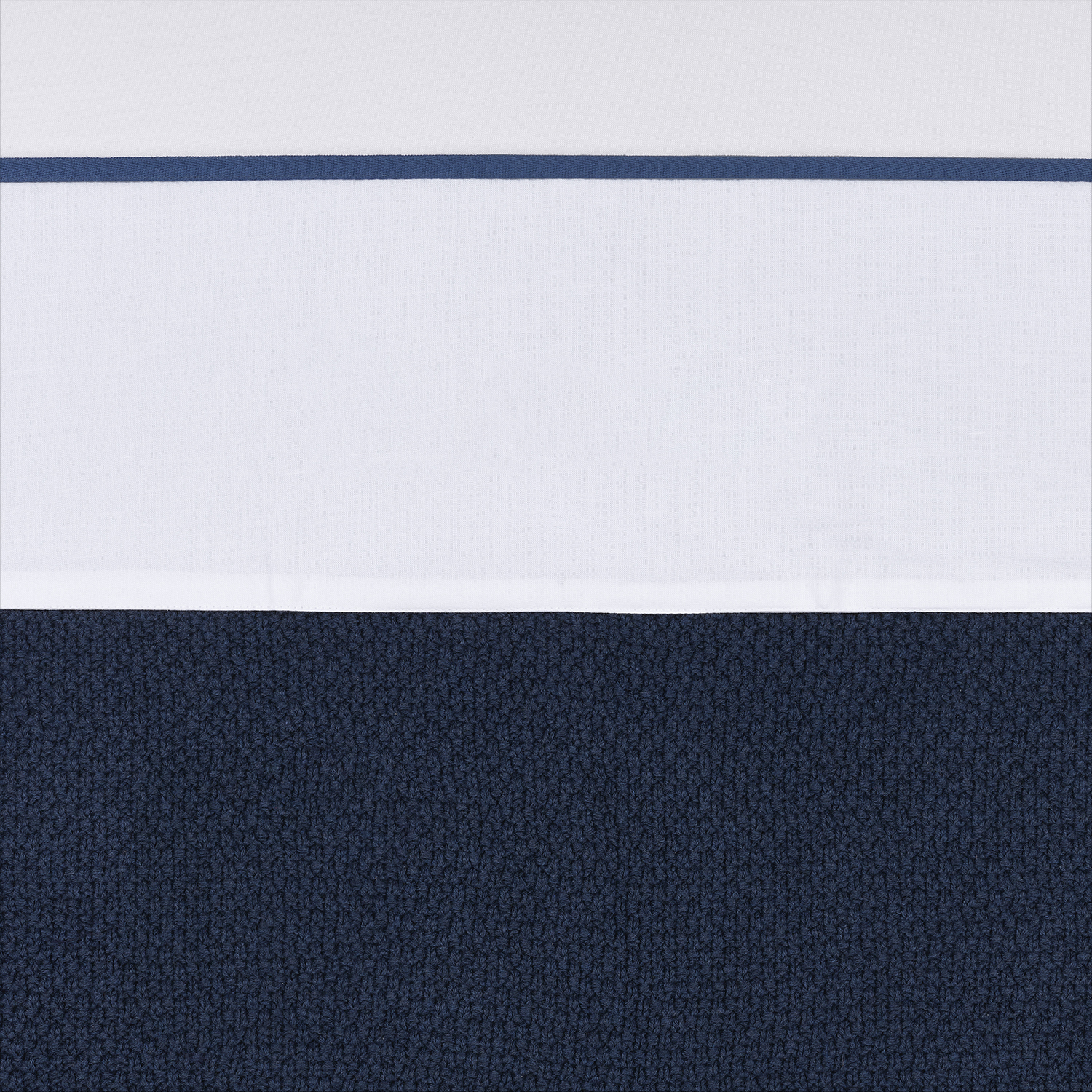 Cot bed sheet Piping - indigo - 100x150cm