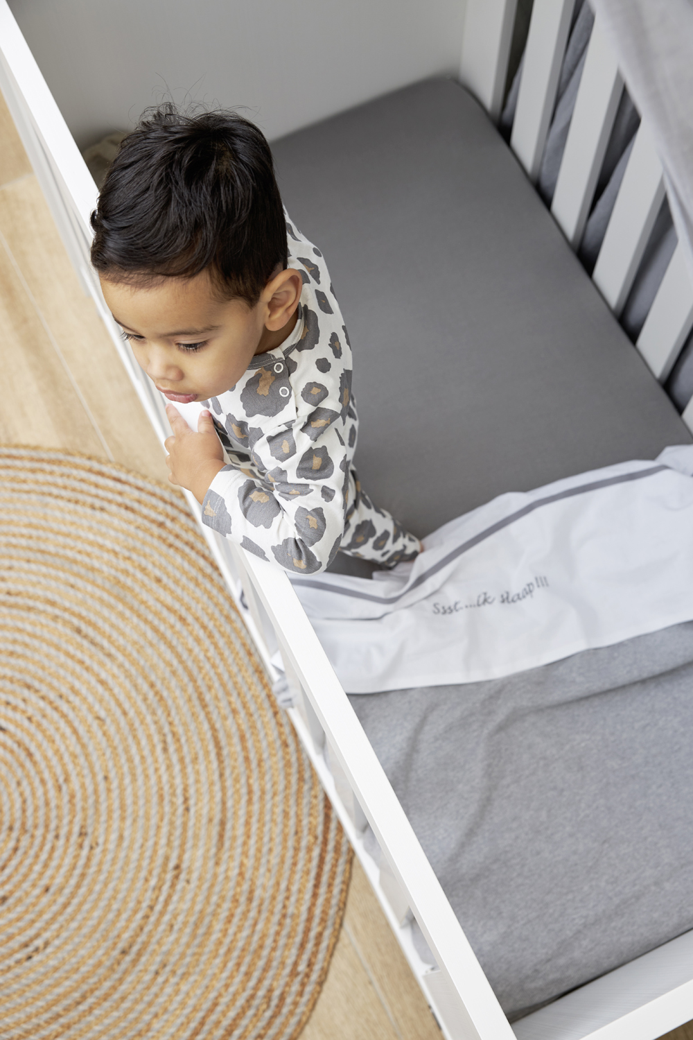 Fitted sheet cot bed 2-pack jersey Uni - grey - 60x120cm