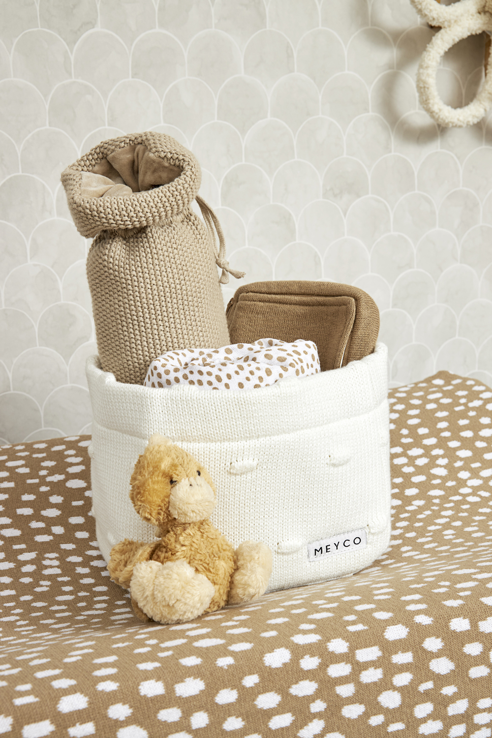 Nursery basket Knots - offwhite - Small