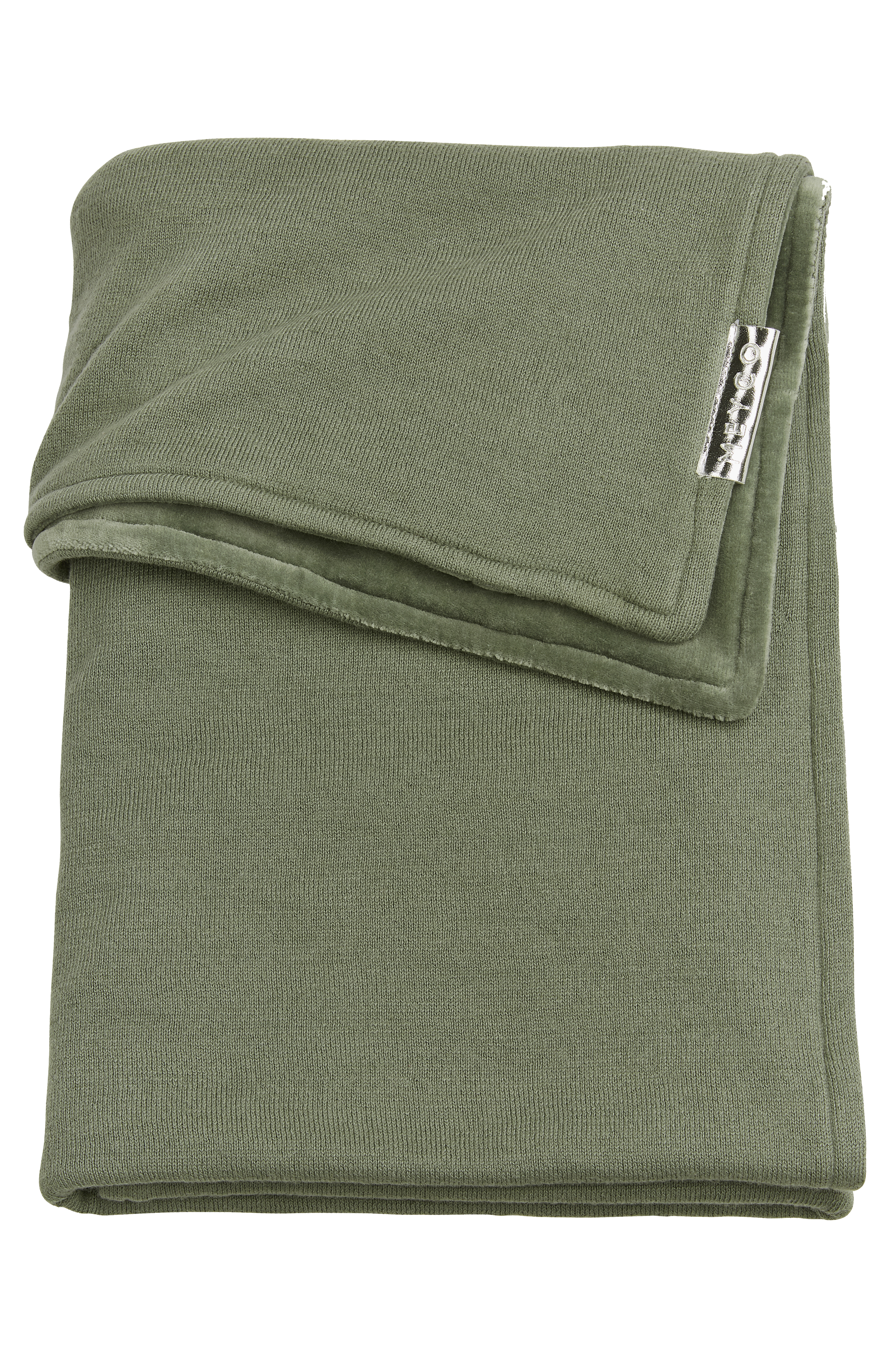 Ledikant deken Knit Basic velvet - forest green - 100x150cm