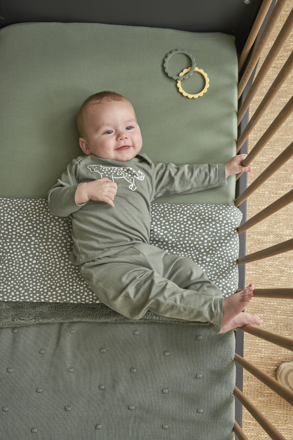 Baby Pyjama 2er pack Cheetah - forest green - 50/56