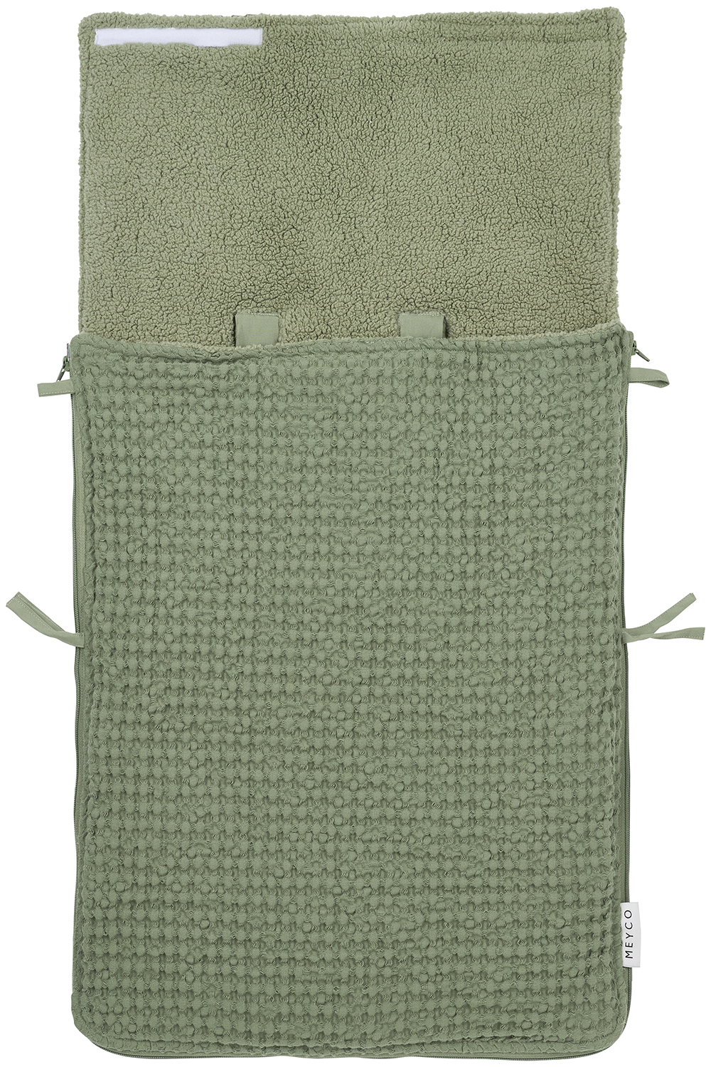 Fußsack Waffel Teddy - olive green - 40x82cm