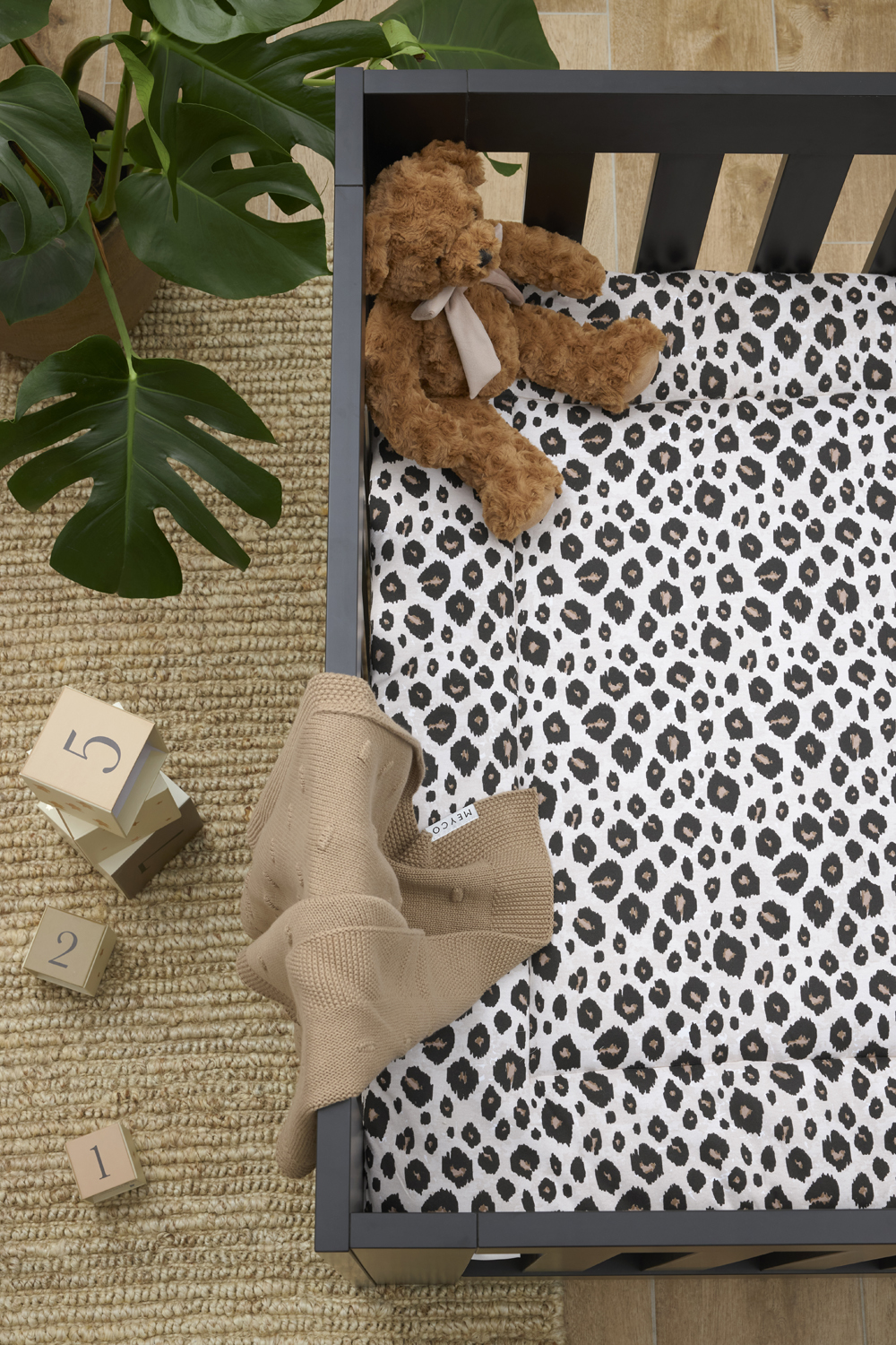 Playpen mattress Leopard - sand melange - 80x100cm