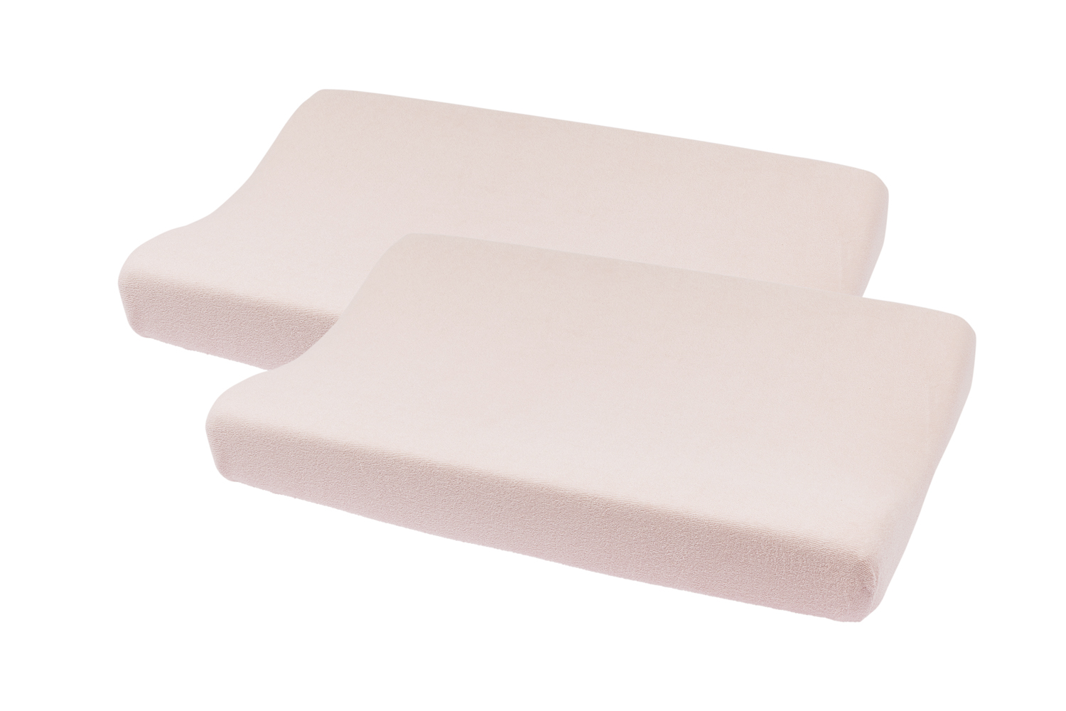 Aankleedkussenhoes 2-pack badstof Uni - soft pink - 50x70cm