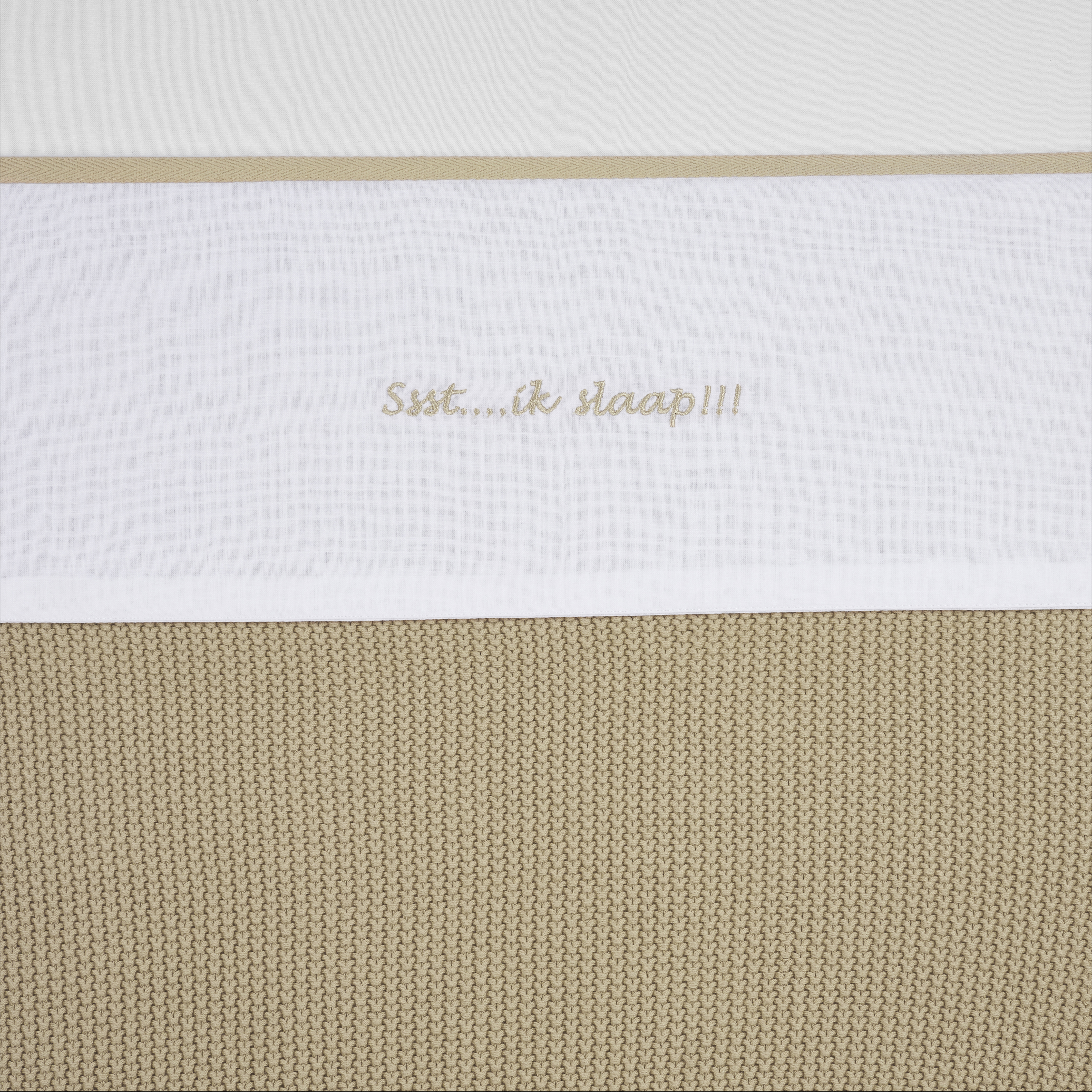 Crib sheet Ssst...ik slaap!! - sand - 75X100cm