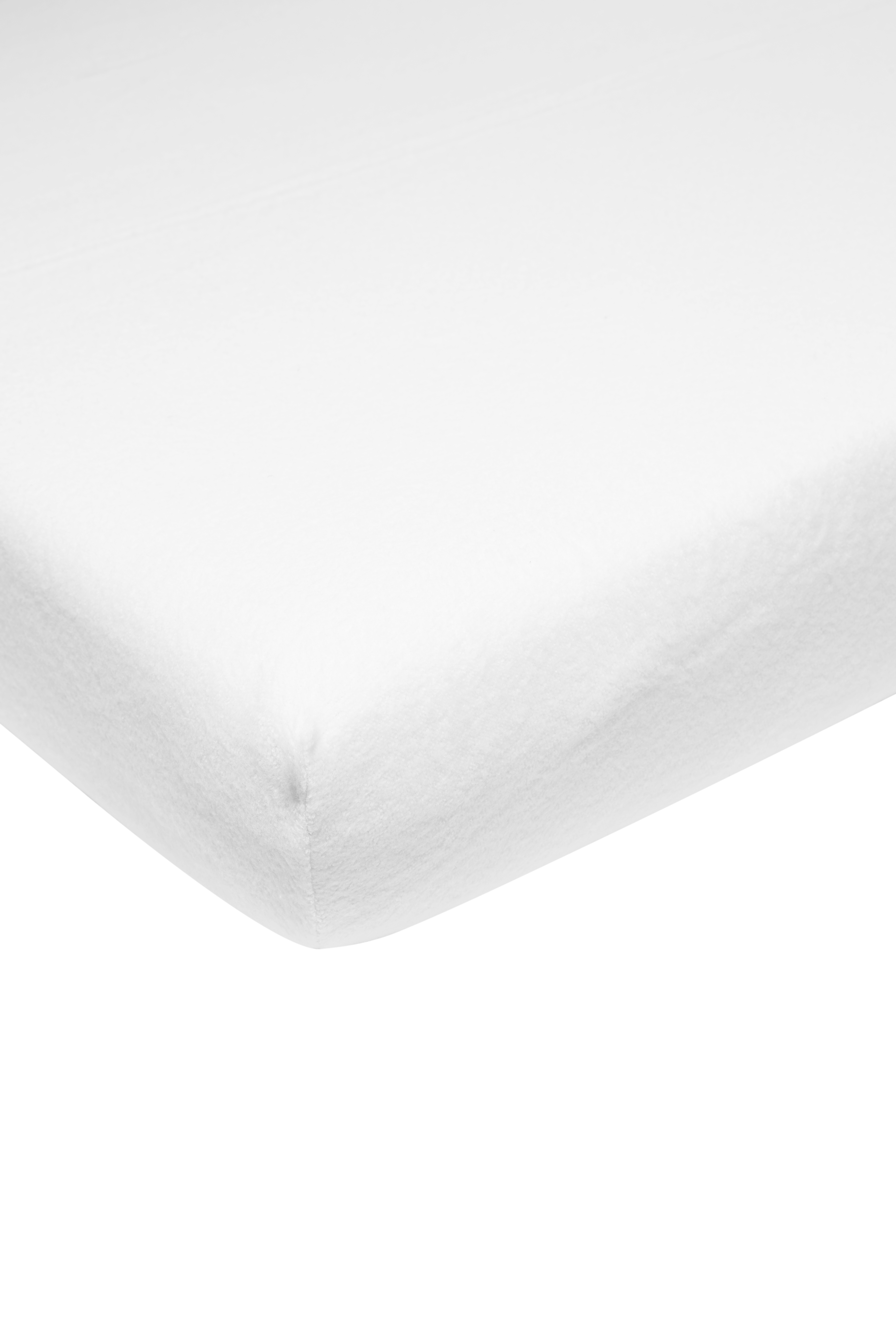 Molton stretch hoeslaken eenpersoonsbed Uni - white - 90x200cm