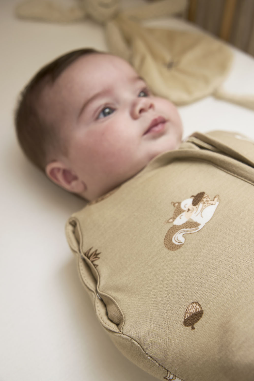 Cocoon Swaddle Bag Forest Animals - sand - 70cm - 0.3 TOG