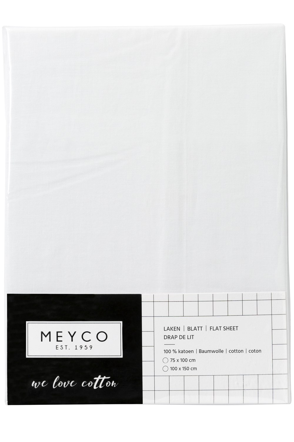 Wieglaken Uni - white - 75x100cm - 0.3 TOG