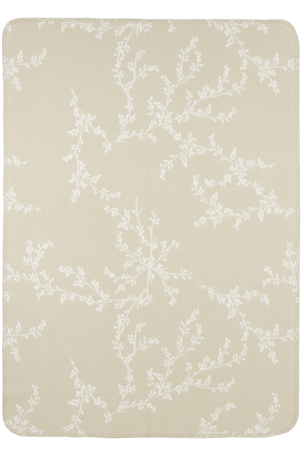 Cot bed blanket woven Branches - sand - 100x150cm - 1.0 TOG