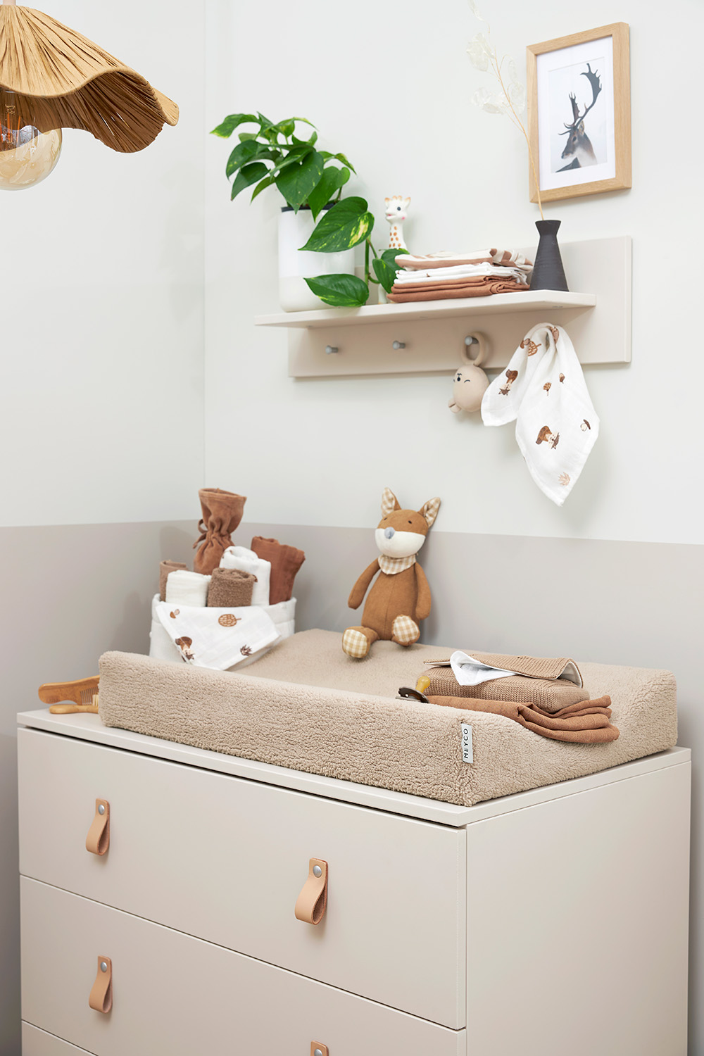 Facecloth 3-pack muslin Forest Animals - toffee - 30x30cm