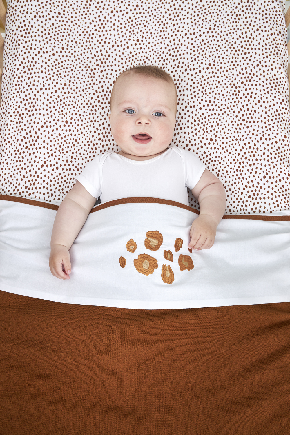 Crib sheet Panther - camel - 75X100cm