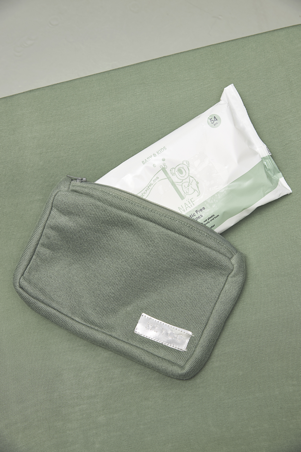 Knitted Wipes Pouch Knit Basic - Forest Green
