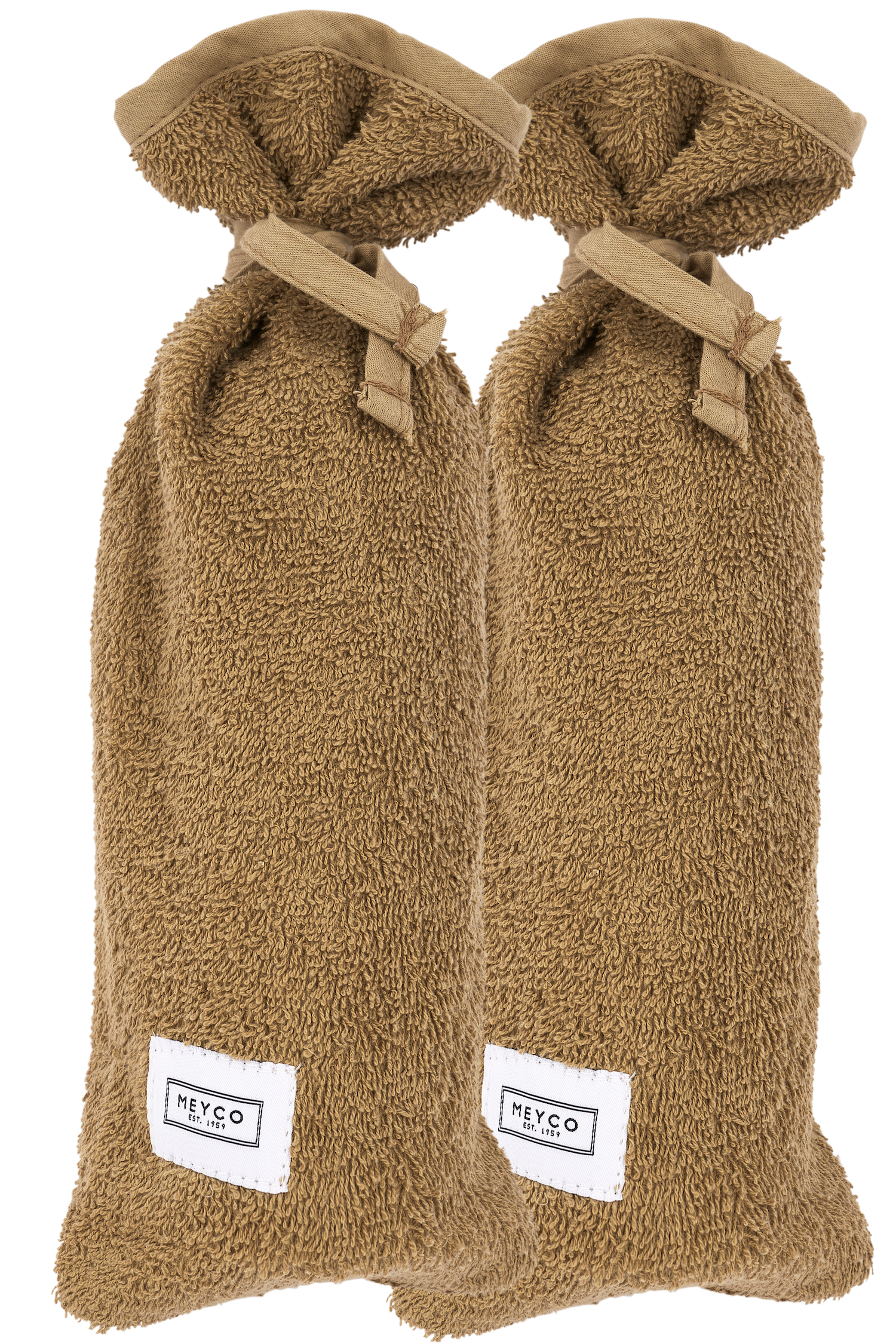 Hot Water Bottle Cover Basic Terry 2-pack - Toffee - 13xh35cm
