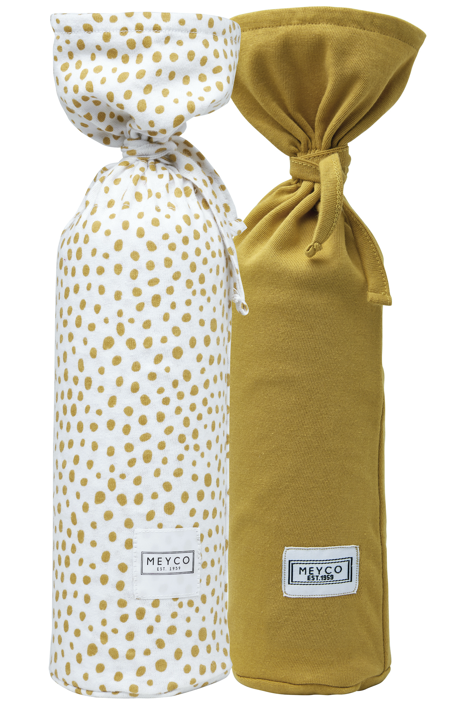 Hot Water Bottle Cover Basic Jersey/Cheetah 2-pack - Honey Gold - 13xh35cm