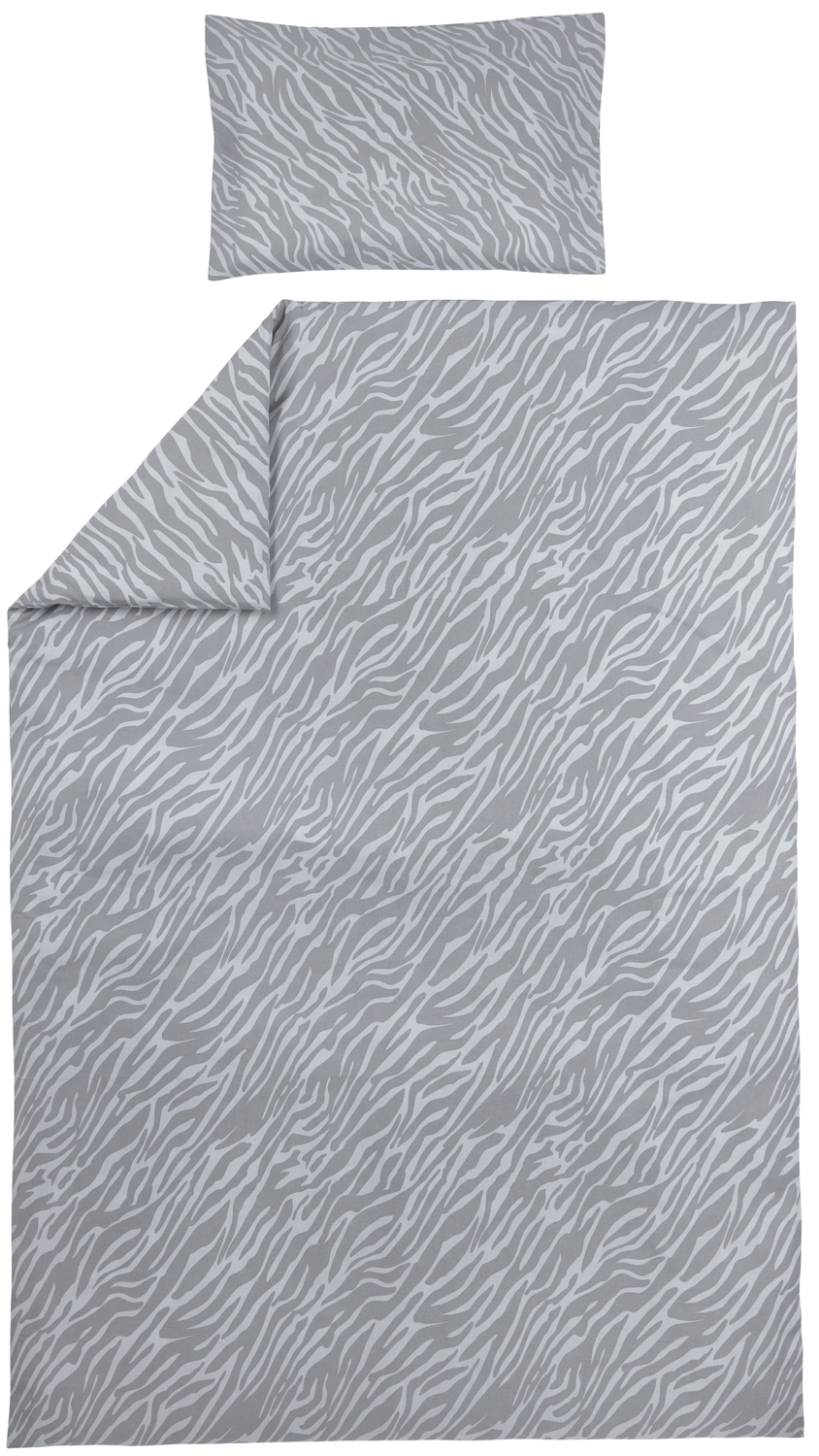 Duvet cover 1-Pers. Zebra - grey - 140x200/220cm