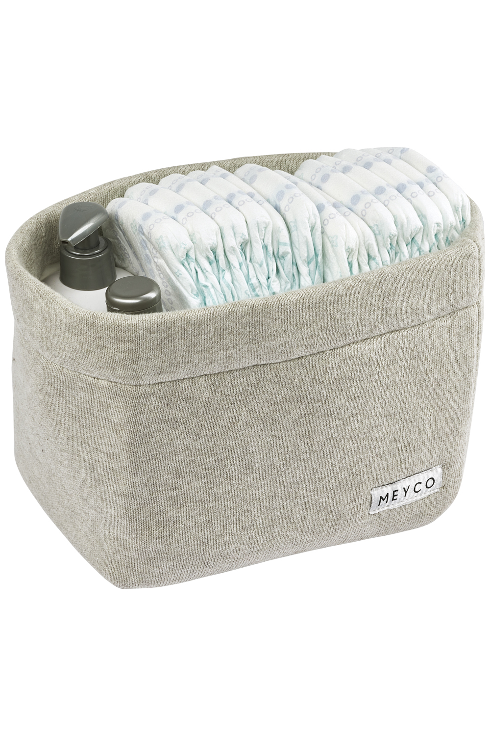 Nursery basket Knit Basic - sand melange - Medium