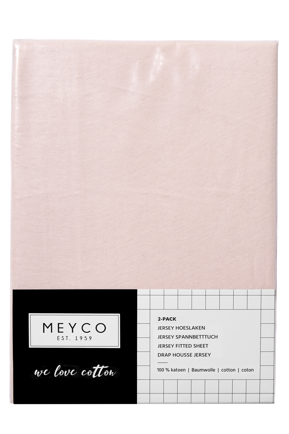 Hoeslaken wieg 2-pack Uni - light pink - 40x80/90cm