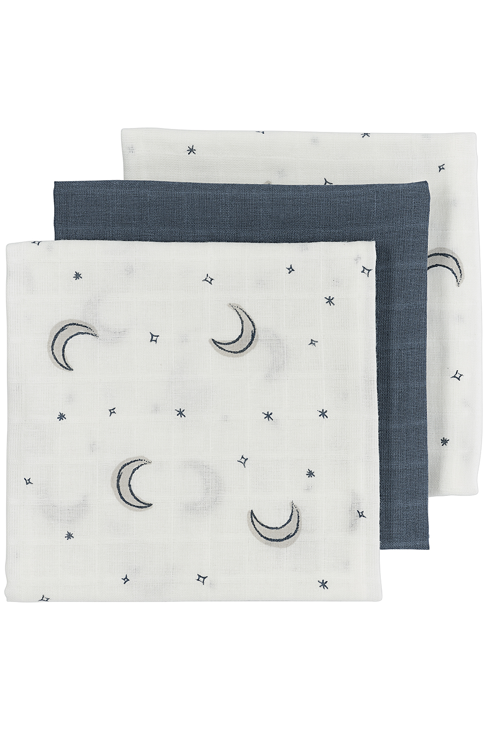 Musselin Mullwindeln 3er pack Moon - indigo - 70x70cm