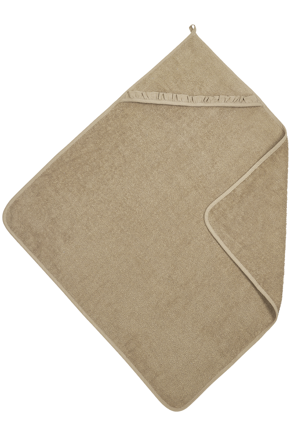 Kapuzentuch frottee Ruffle - taupe - 80x80cm