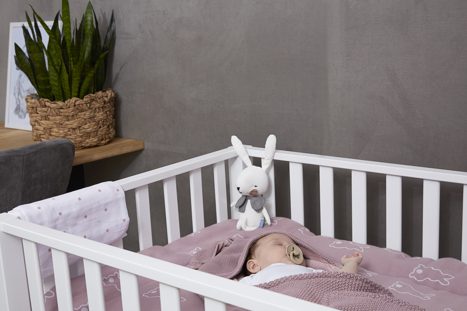 Playpen mattress Rabbit - lilac - 77x97cm