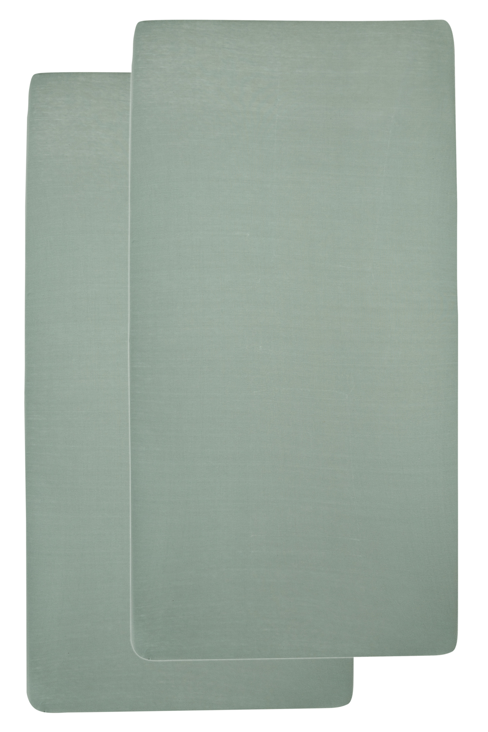 Hoeslaken ledikant 2-pack Uni - stone green - 60x120cm