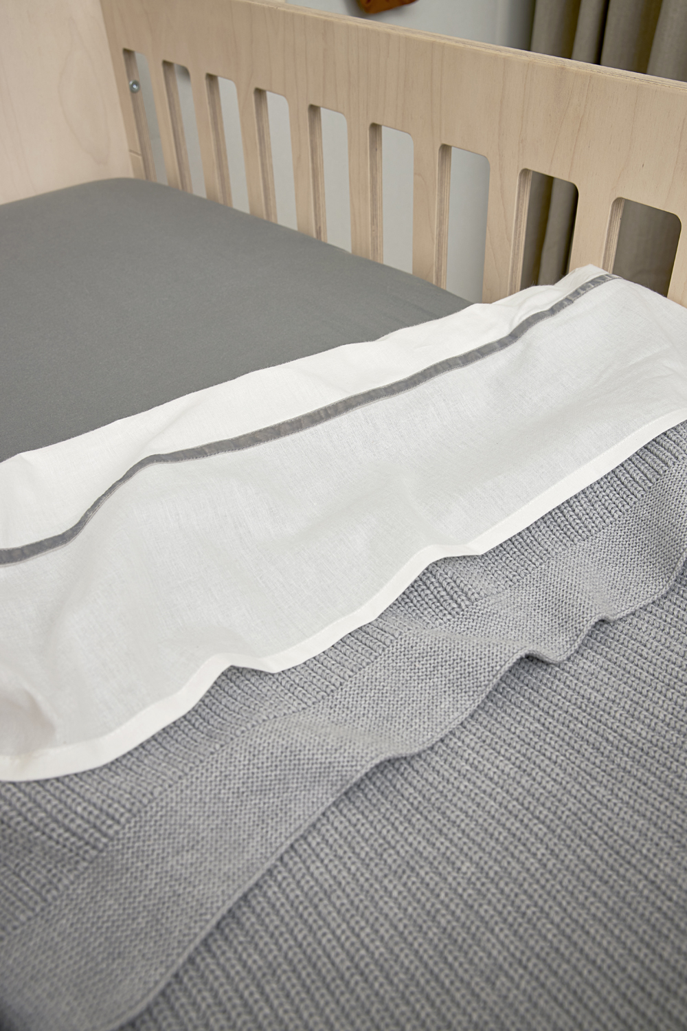 Hoeslaken ledikant jersey Uni - grey - 60x120cm