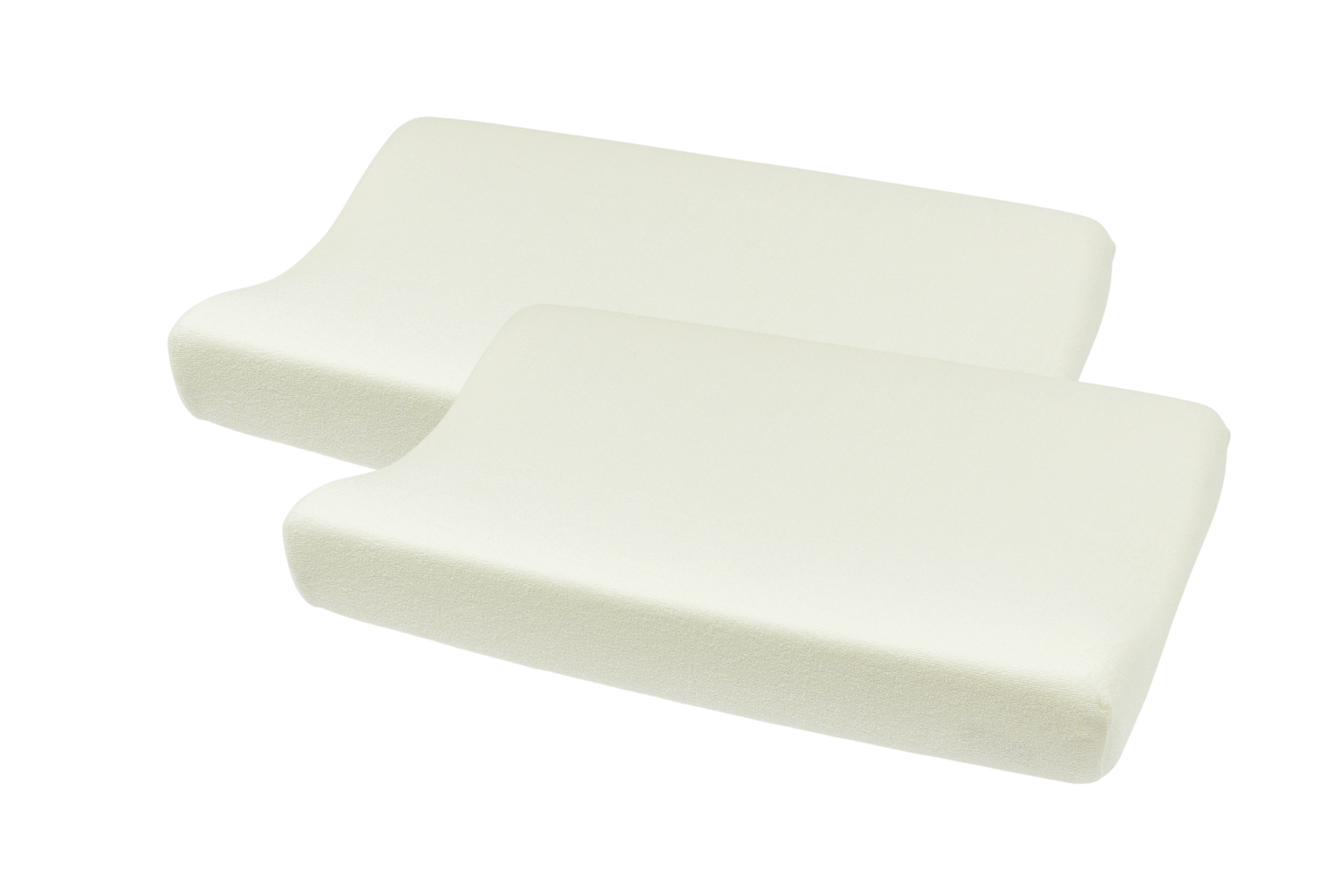 Aankleedkussenhoes 2-pack badstof Uni - offwhite - 50x70cm