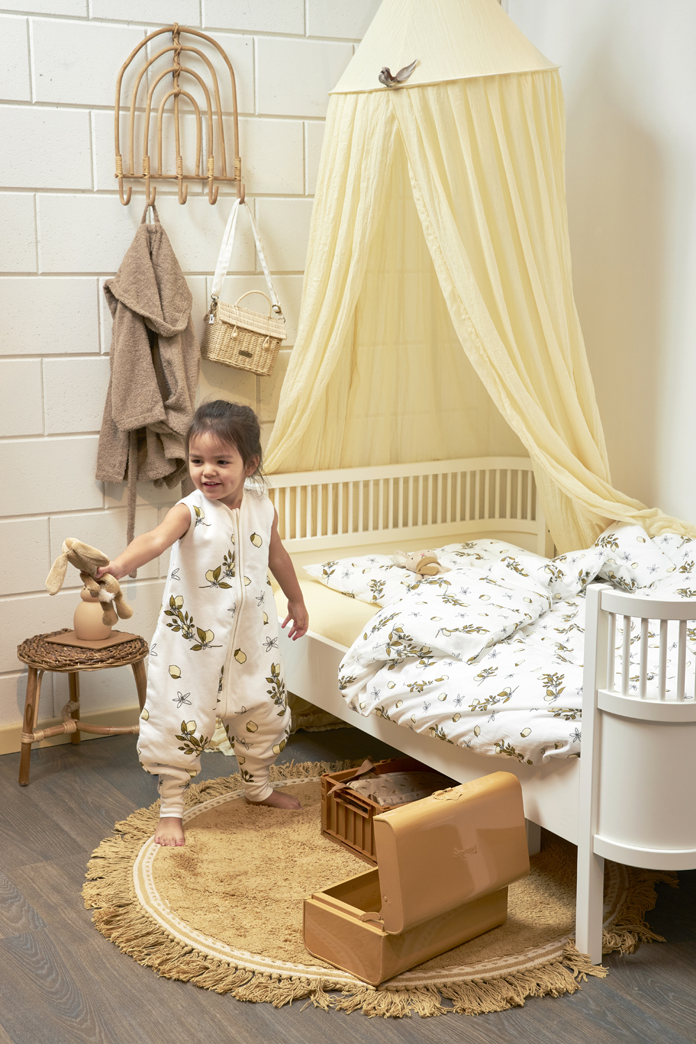 Duvet cover + pillowcase juniorbed Lemon - soft yellow - 120x150cm