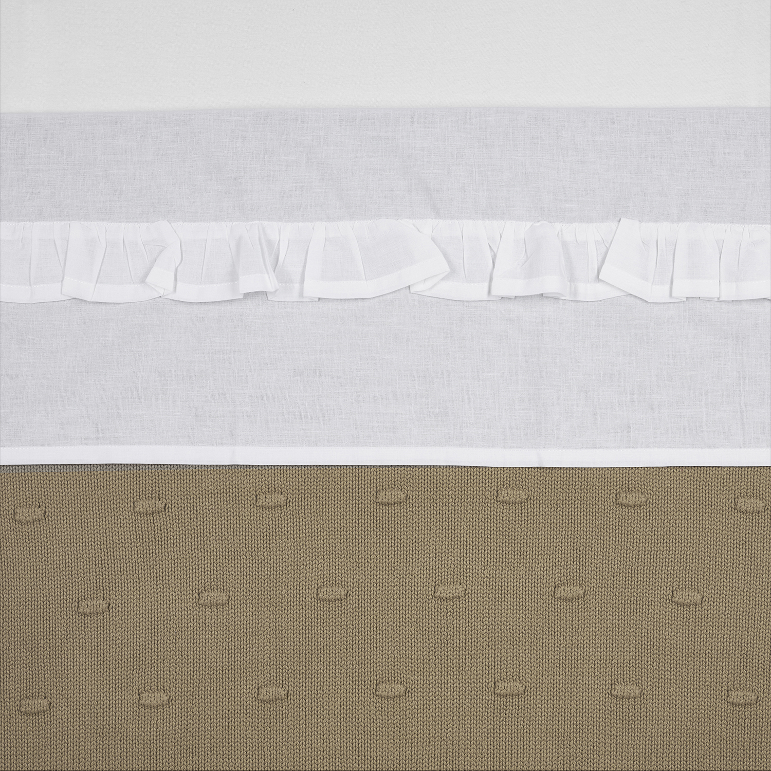 Cot Bed Sheet Ruffle - White - 100x150cm