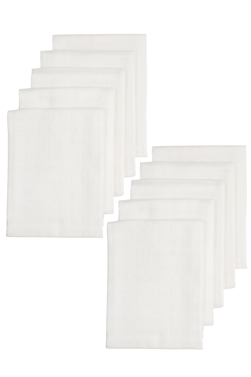 Musselin Mullwindeln 10er pack organisch Uni - white - 80x80cm