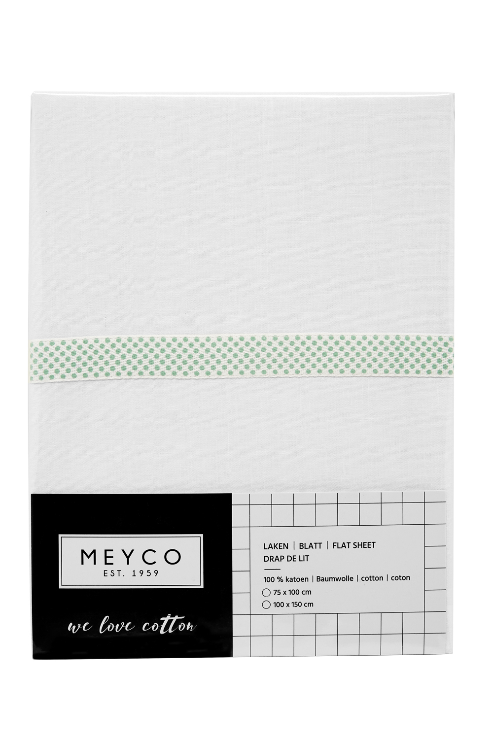 Wieglaken Stip - new mint - 75x100cm